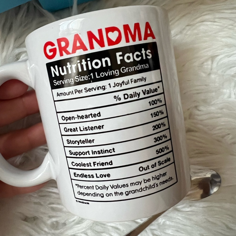 Grandma nutrition facts coffee mug gift